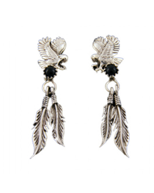 Ohrstecker Adler mit Onyx