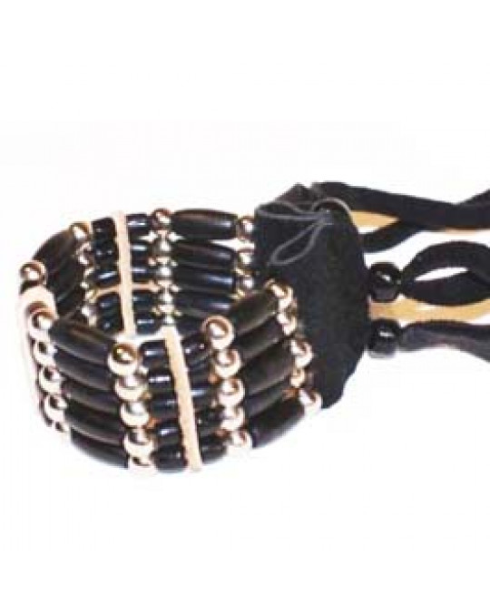 Breites Armband aus Horn, Glasperlen in div. Farben