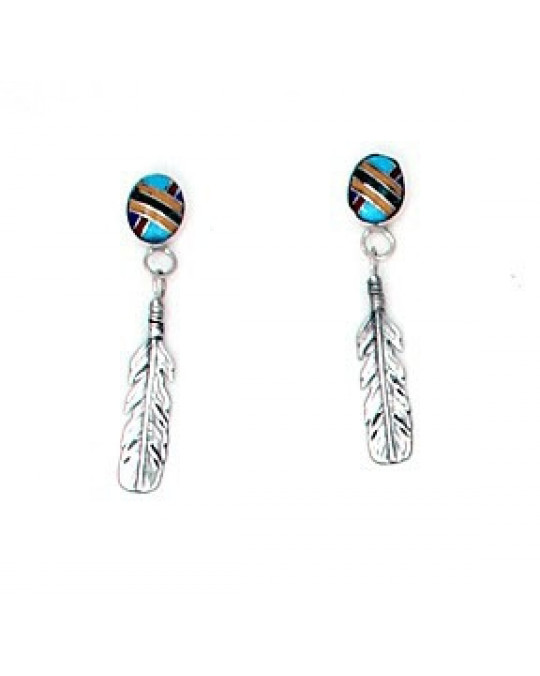 Zuni Inlay Ohrringe "Multi"