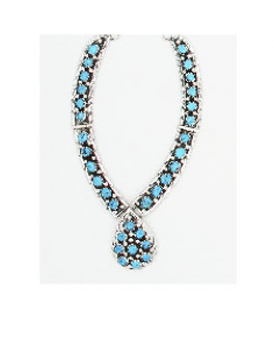 Navajo Silberschmuck: Türkiscollier in Tropfenform