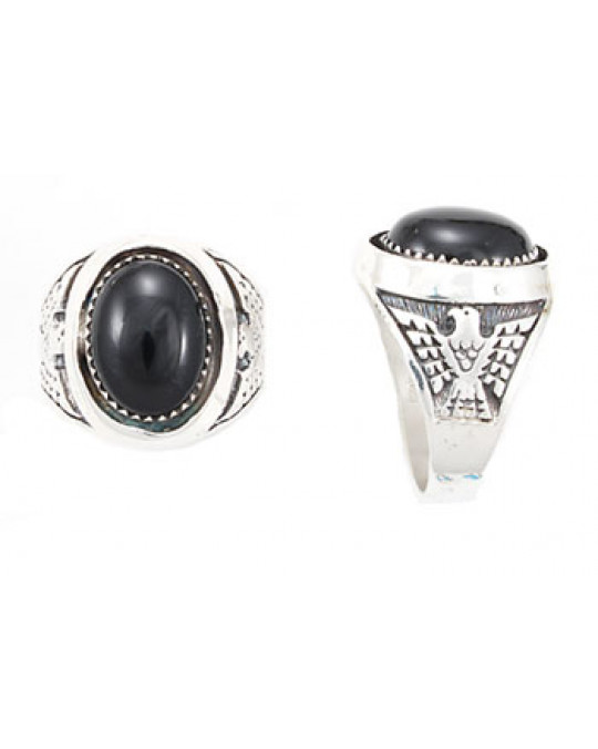 Herren Ring "Donnervogel" mit grossem Onyx